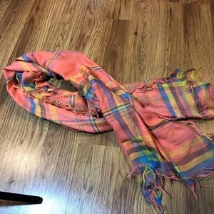 Salmon, Yellow & Blue Scarf